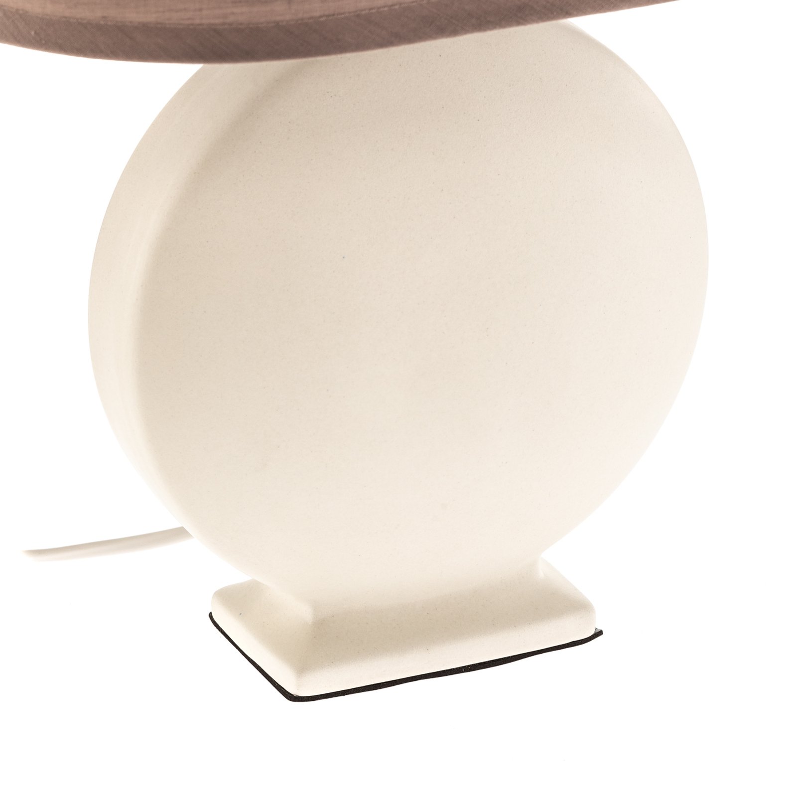 Zen bordlampe, beige skjerm, keramisk fot, 46 cm