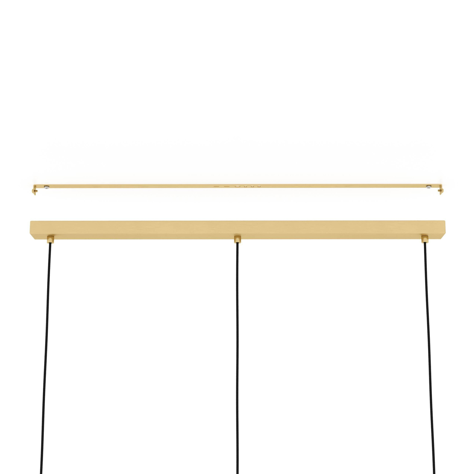 Hanglamp Caprarola, lengte 90 cm, zandkleurig, 3-lamps, glas