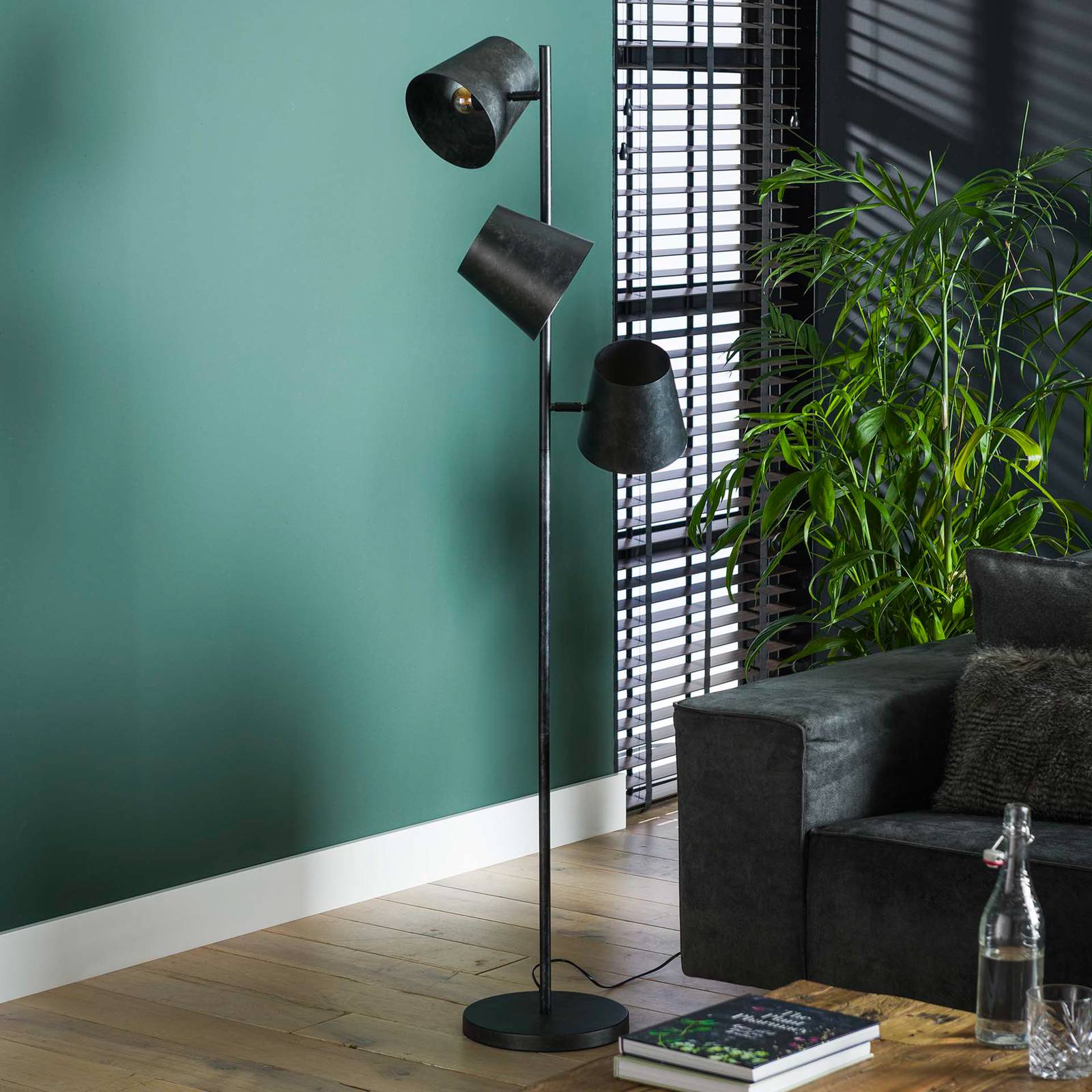 Zijlstra Vloerlamp Grevenbourgh, antraciet, 3-lamps