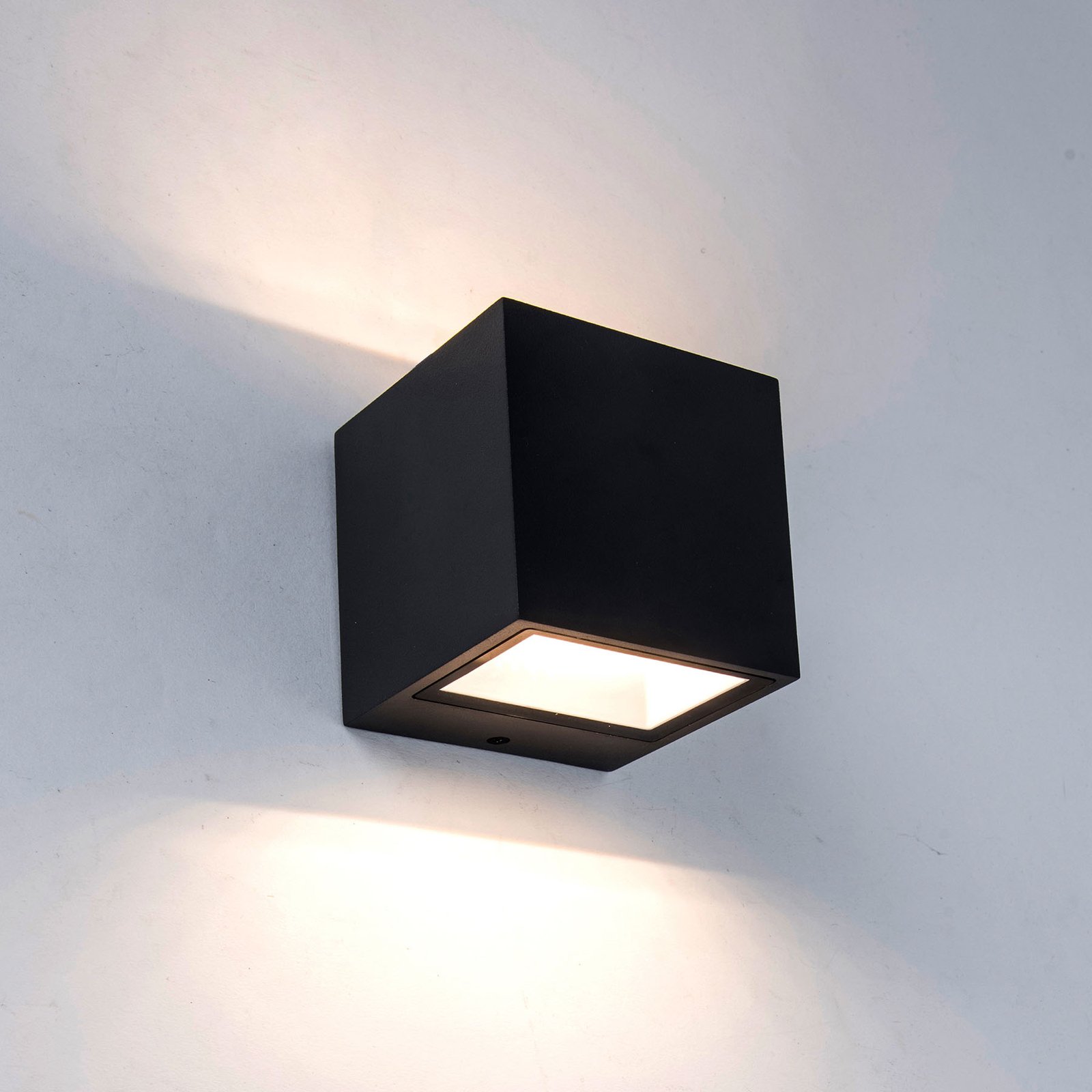 Gemini utendørs LED-vegglampe matt svart 8,8cm