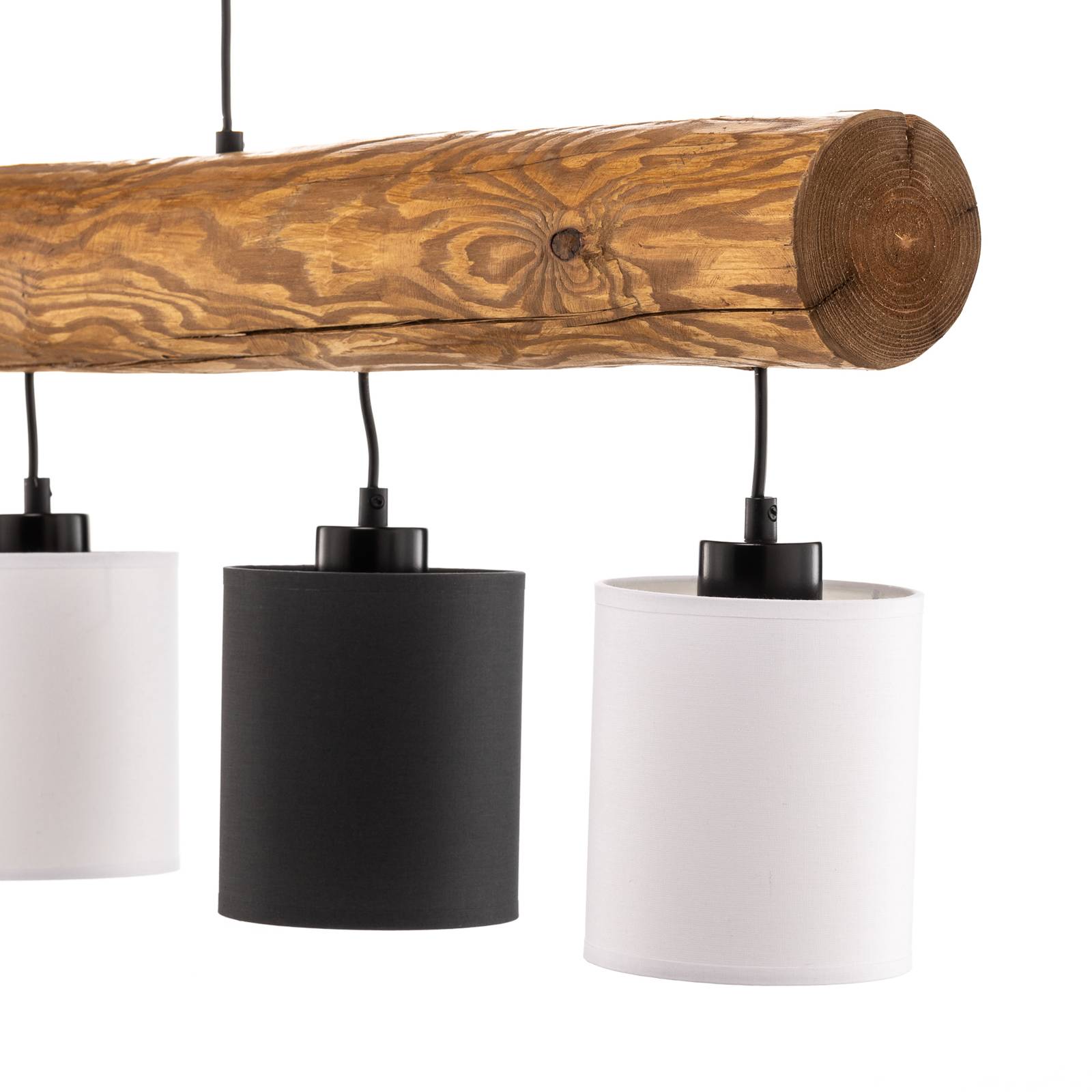 Euluna Hanglamp - Woon-/ Eetkamer - dimbaar - Scandinavisch - hout licht - dennenhout, stof, metaal