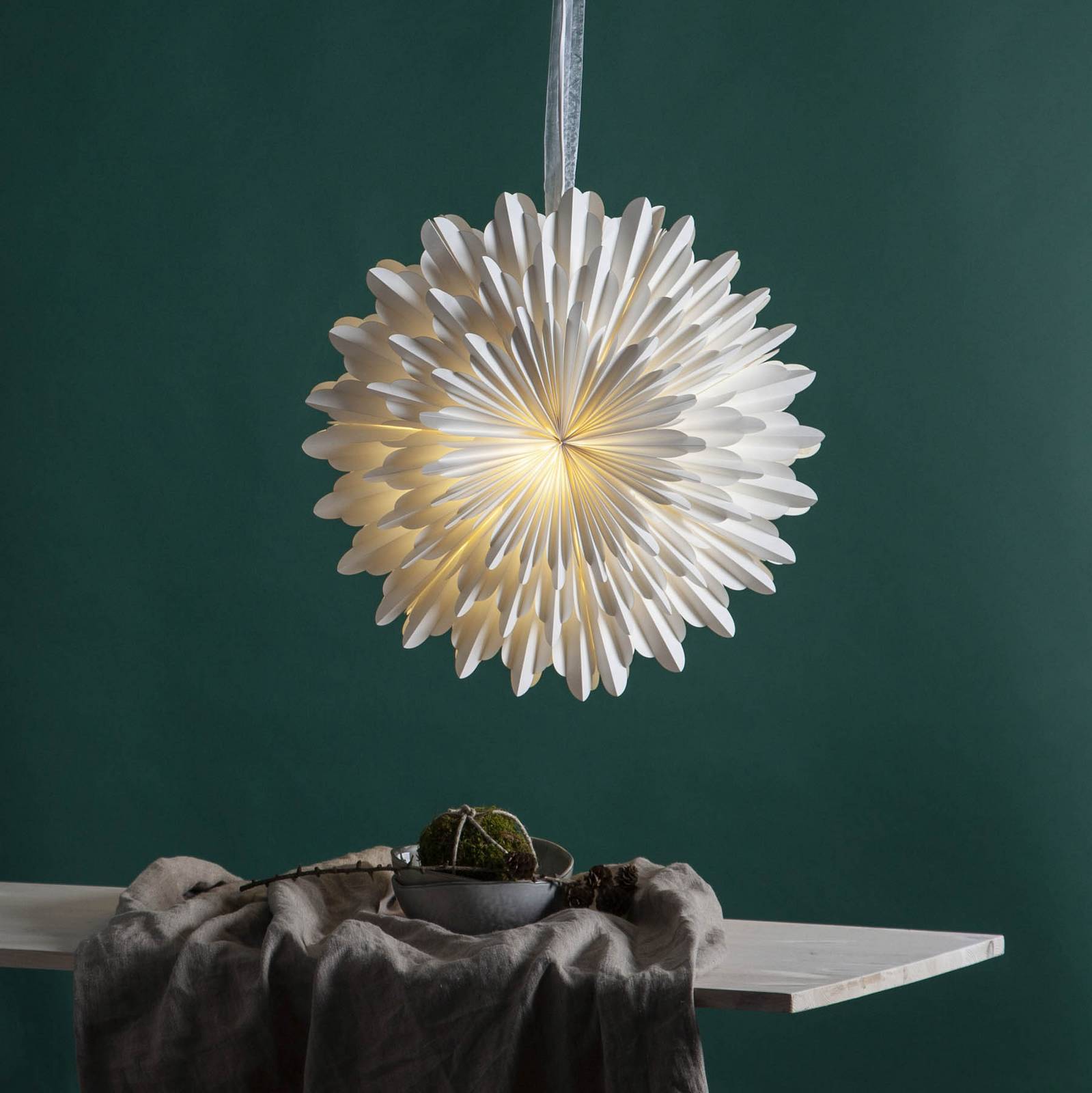 STAR TRADING Papírová hvězda Snow, Ø 50 cm, bílá, 3vrstvá, papír