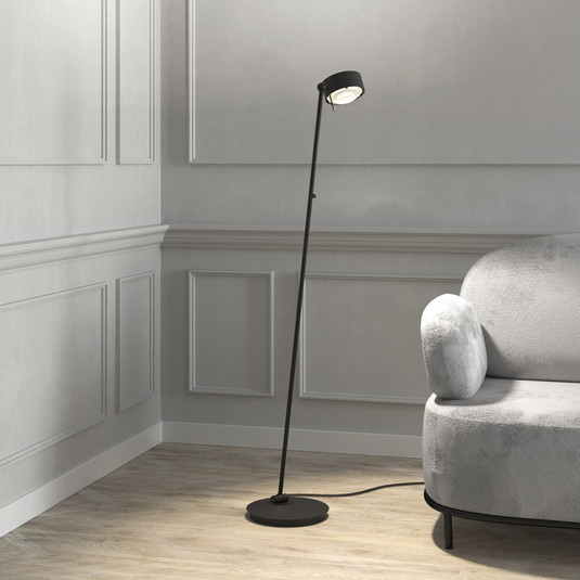 Puk! 120 Floor LED Linsen klar/matt, schwarz matt