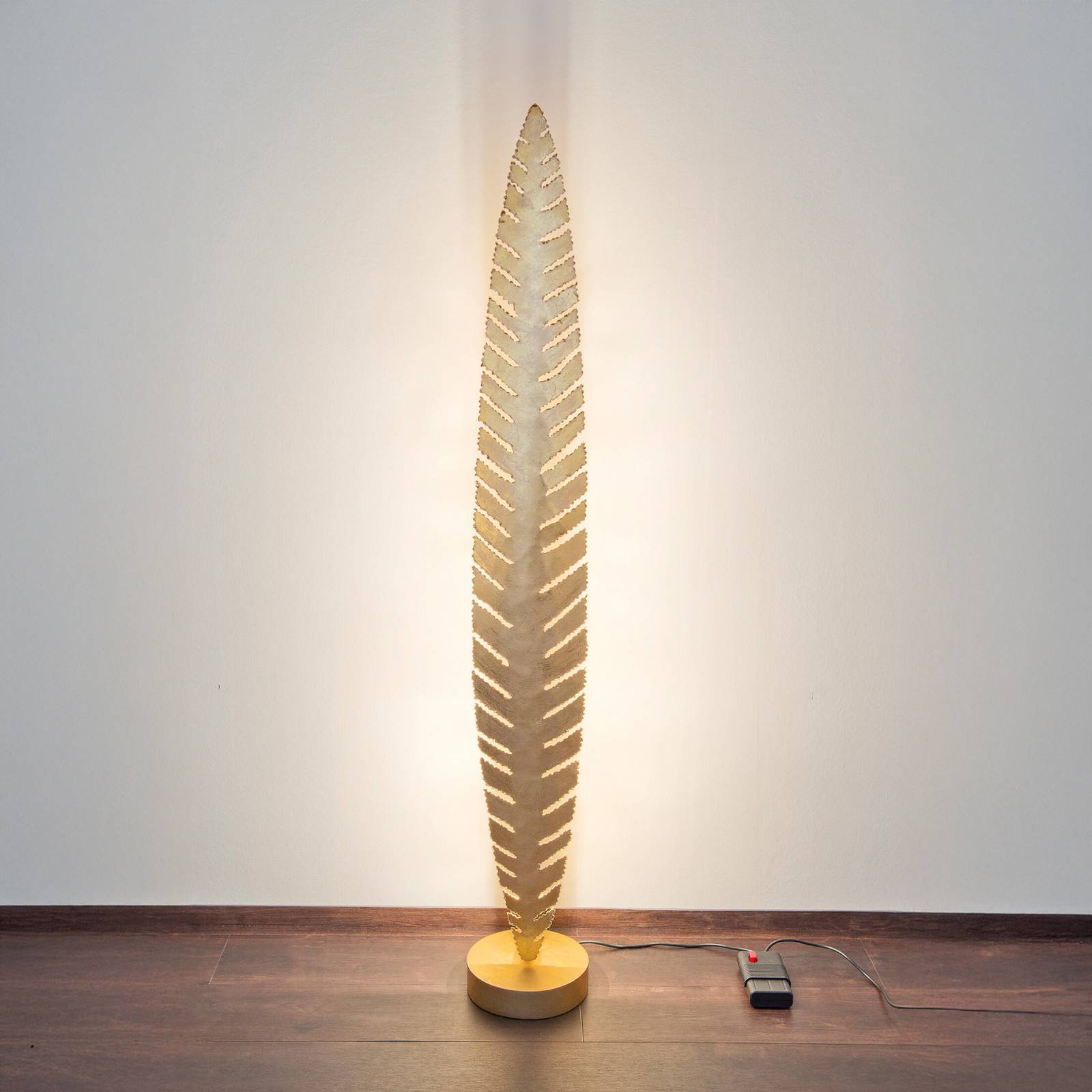 Gulvlampe PIETRO, guldfarvet, højde 152 cm, metal, 6 x G4