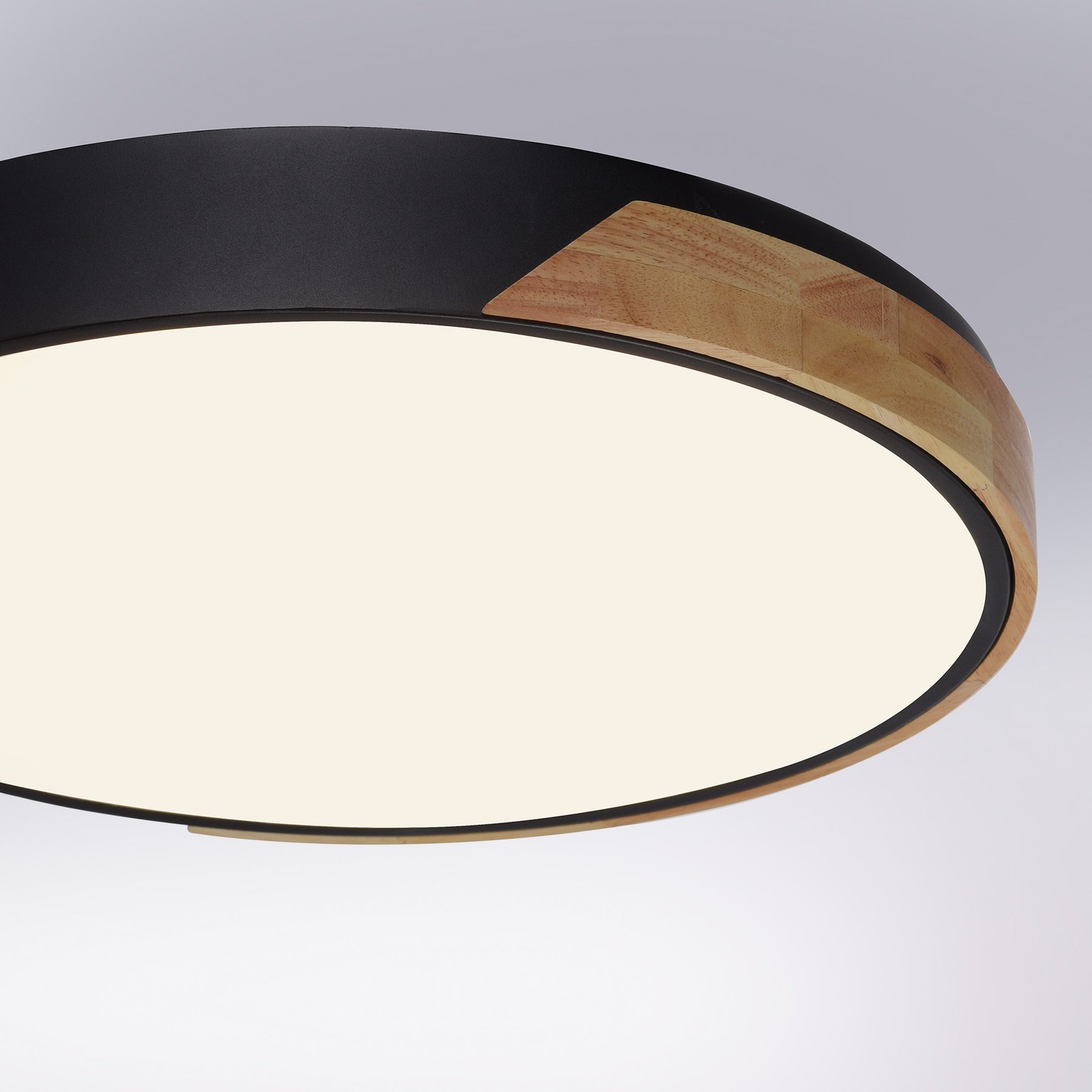 Paul Neuhaus Q-BILA LED-Deckenlampe, schwarz/eiche