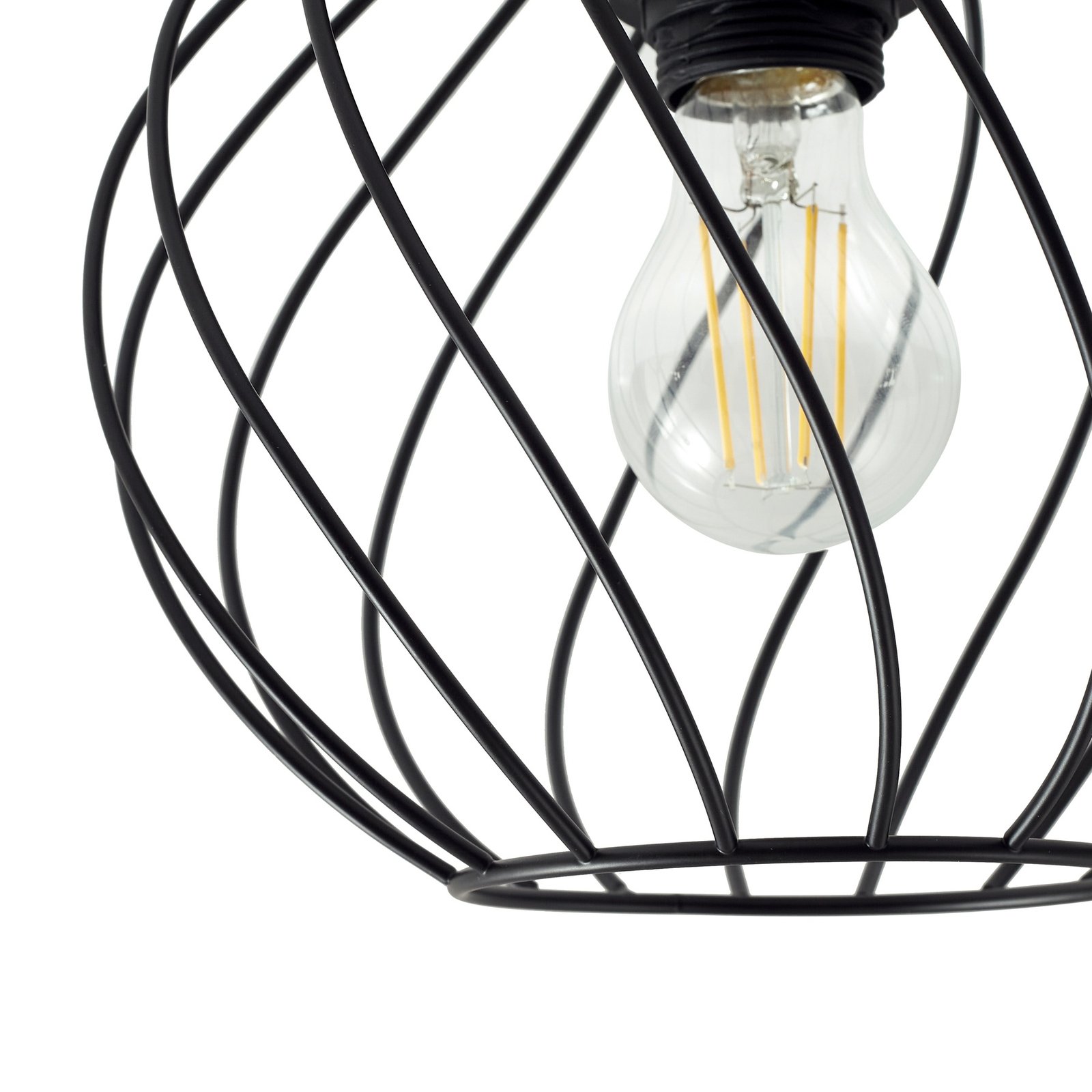 Lindby loftlampe Danika, Ø 25 cm, sort, metal