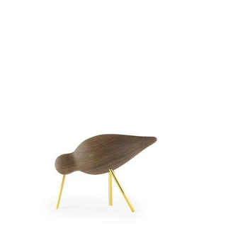 Shorebird Skulptur Medium Walnut Brass - Normann Copenhagen
