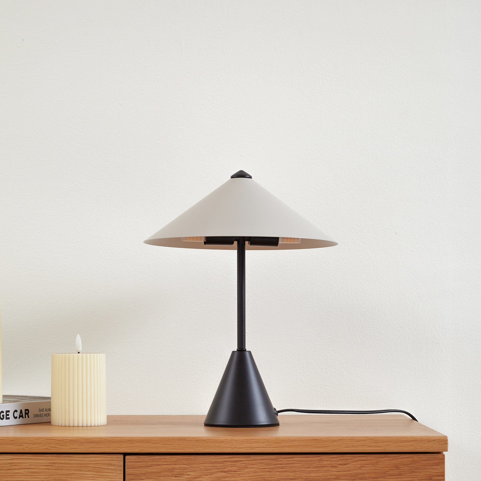 Lindby laualamp Norvik, kõrgus 35 cm, must/hall, metall