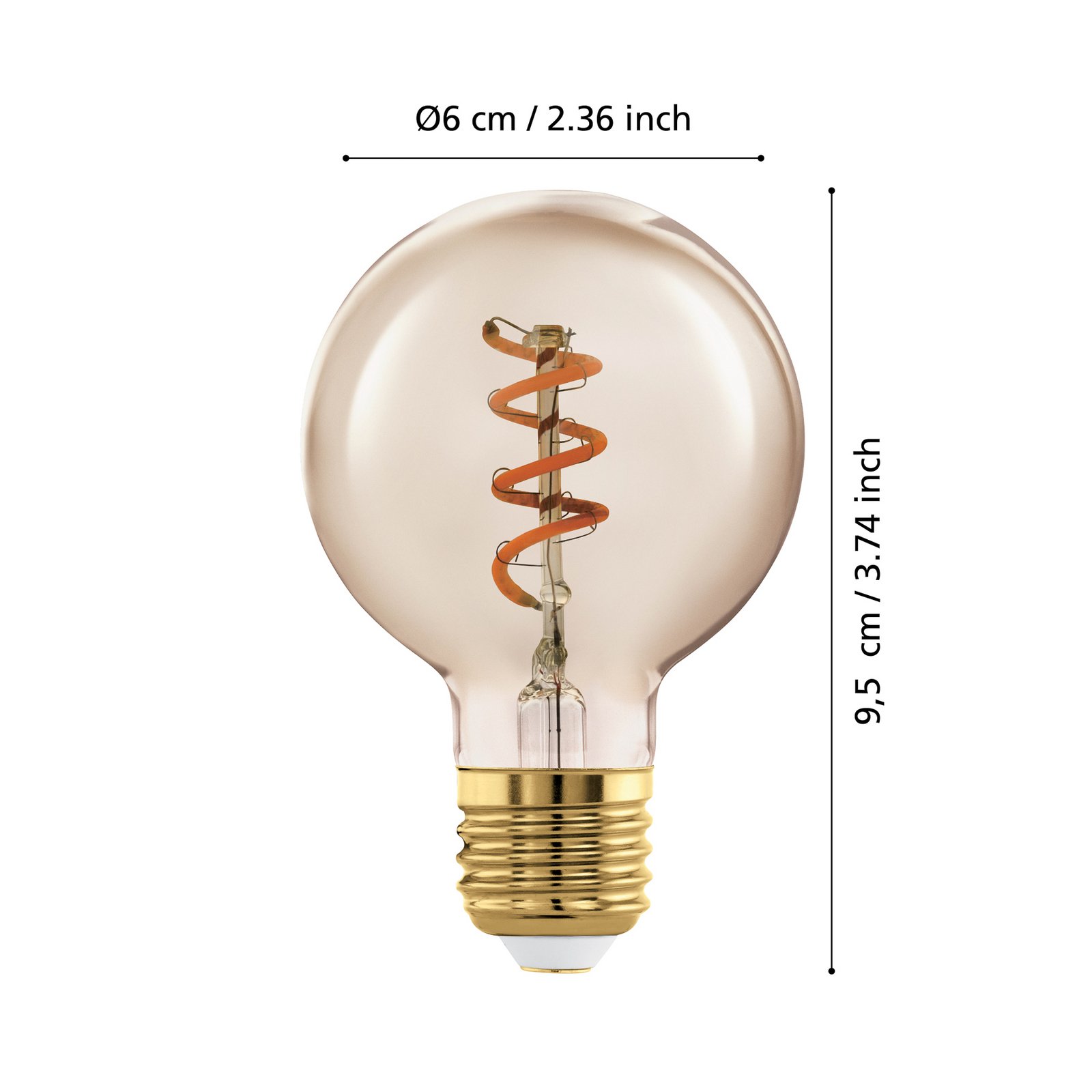 LED-Lampe E27 4W G60 2.000K Filament amber dimmbar