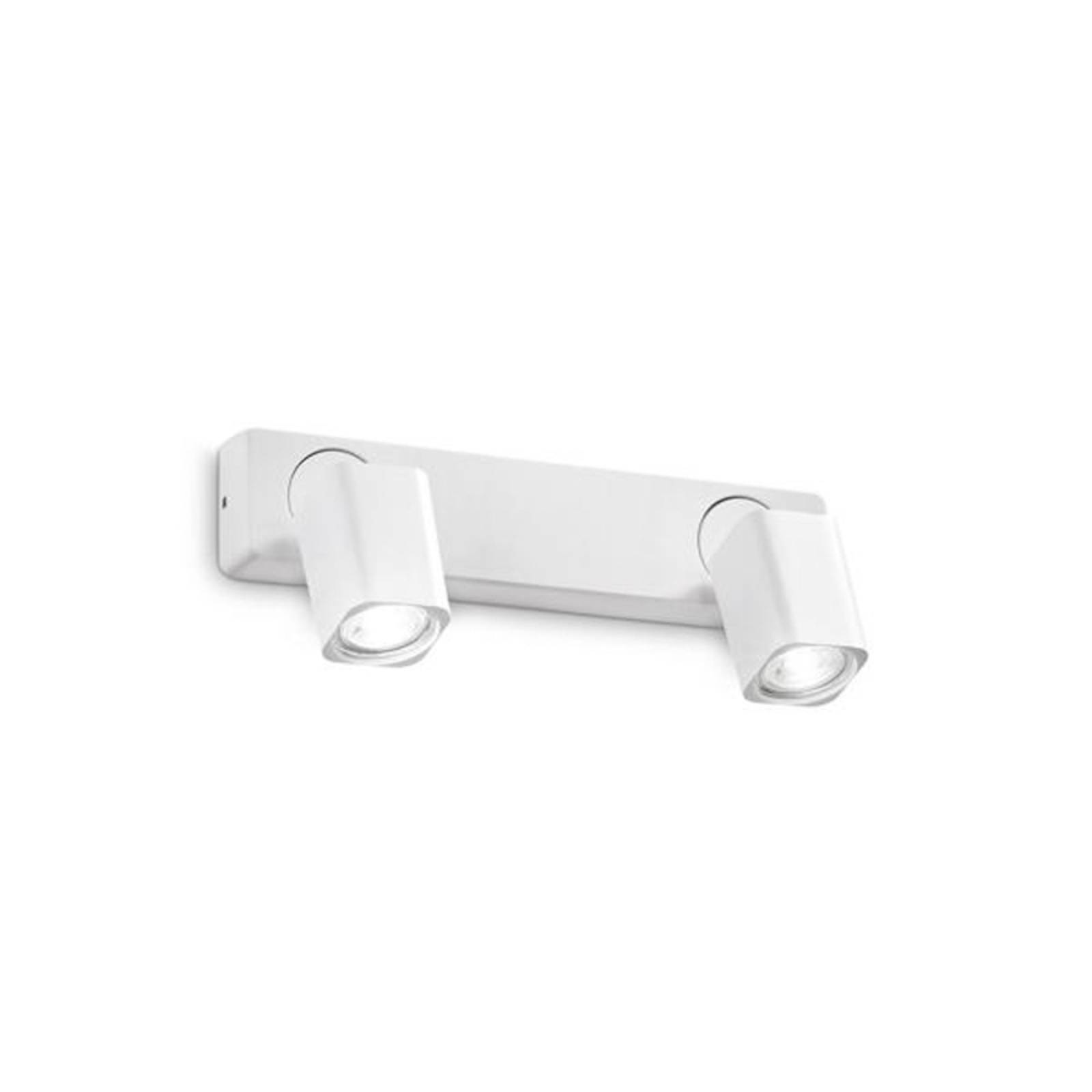 Ideal Lux Wandspot Rudy Square, weiß, zweiflammig, Metall