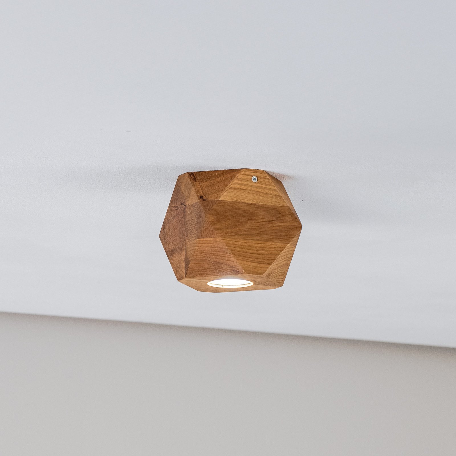 Envostar Peach Puff plafonieră poliedru lemn 1 bec - Camera de zi / sufragerie - modern - lemn deschis la culoare