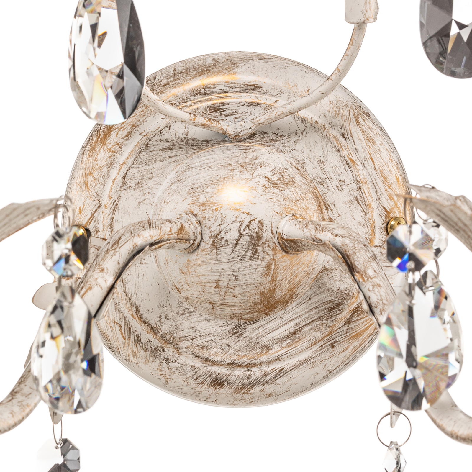 Krystallvegglampe Teresa, elfenben, 2 lyskilder