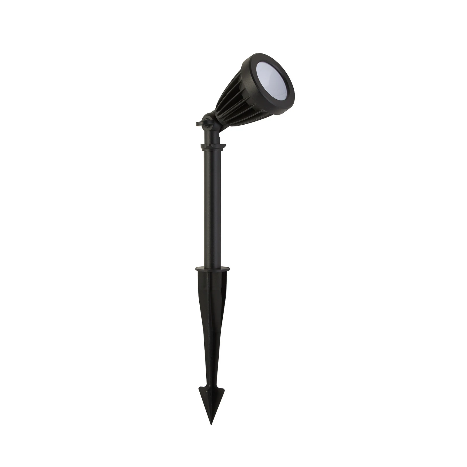 LED-markspettspotlight Spikey, svart, metall, 25 cm, IP54