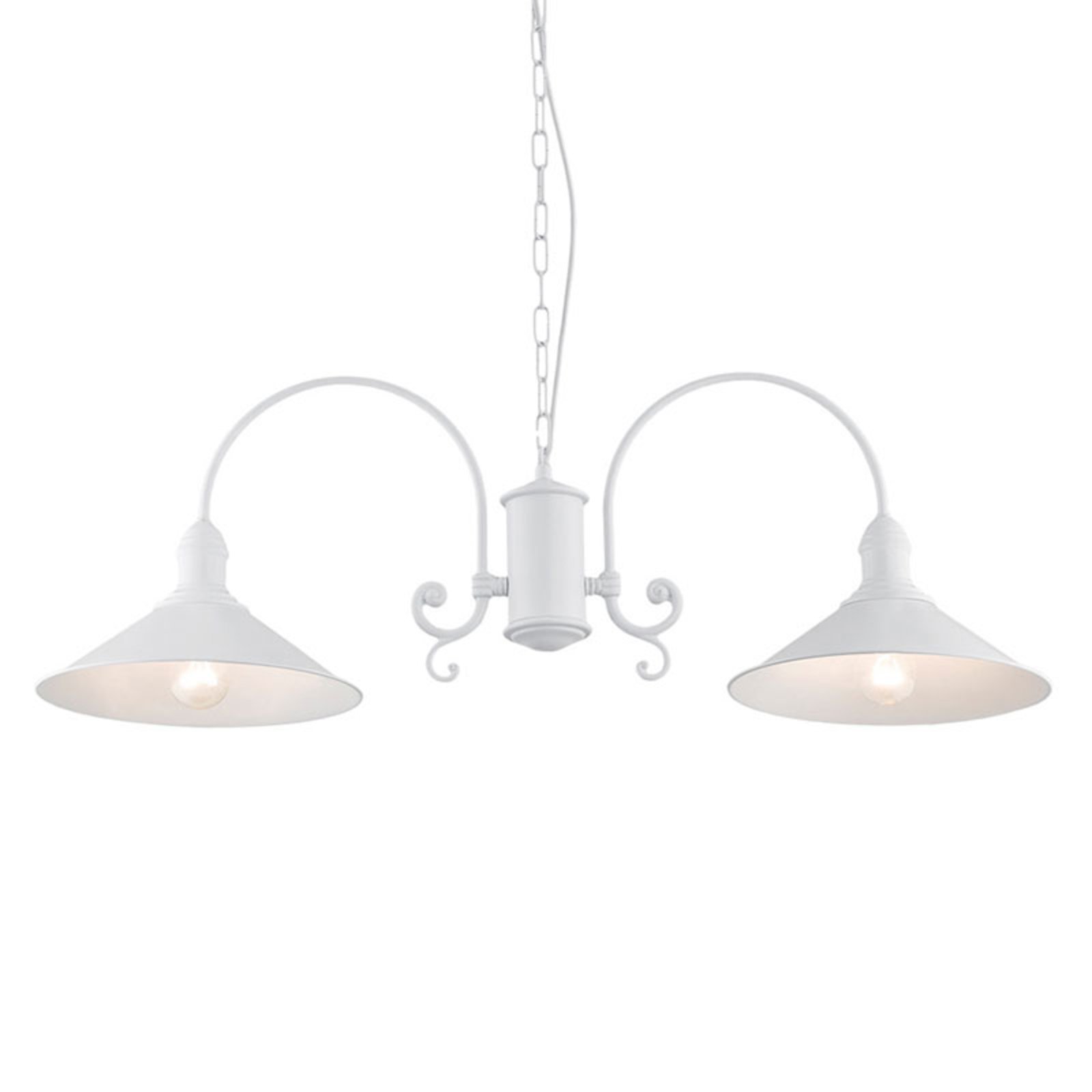 Elmo hanging light, 2-bulb, white