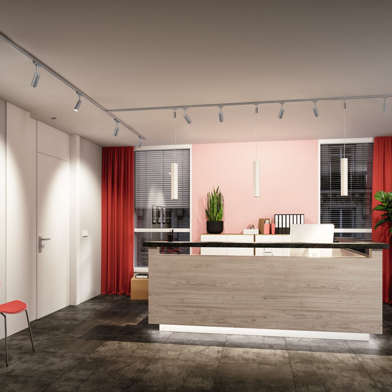 Lámpara colgante Paulmann URail Catalejo, blanco señal, metal