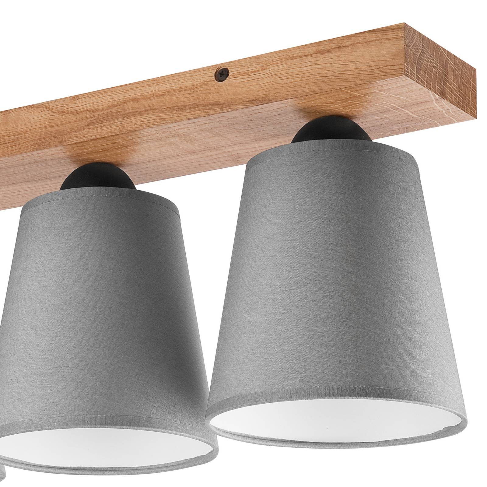 Lampa sufitowa Envostar Risco 3-punktowa klosz z tkaniny szary