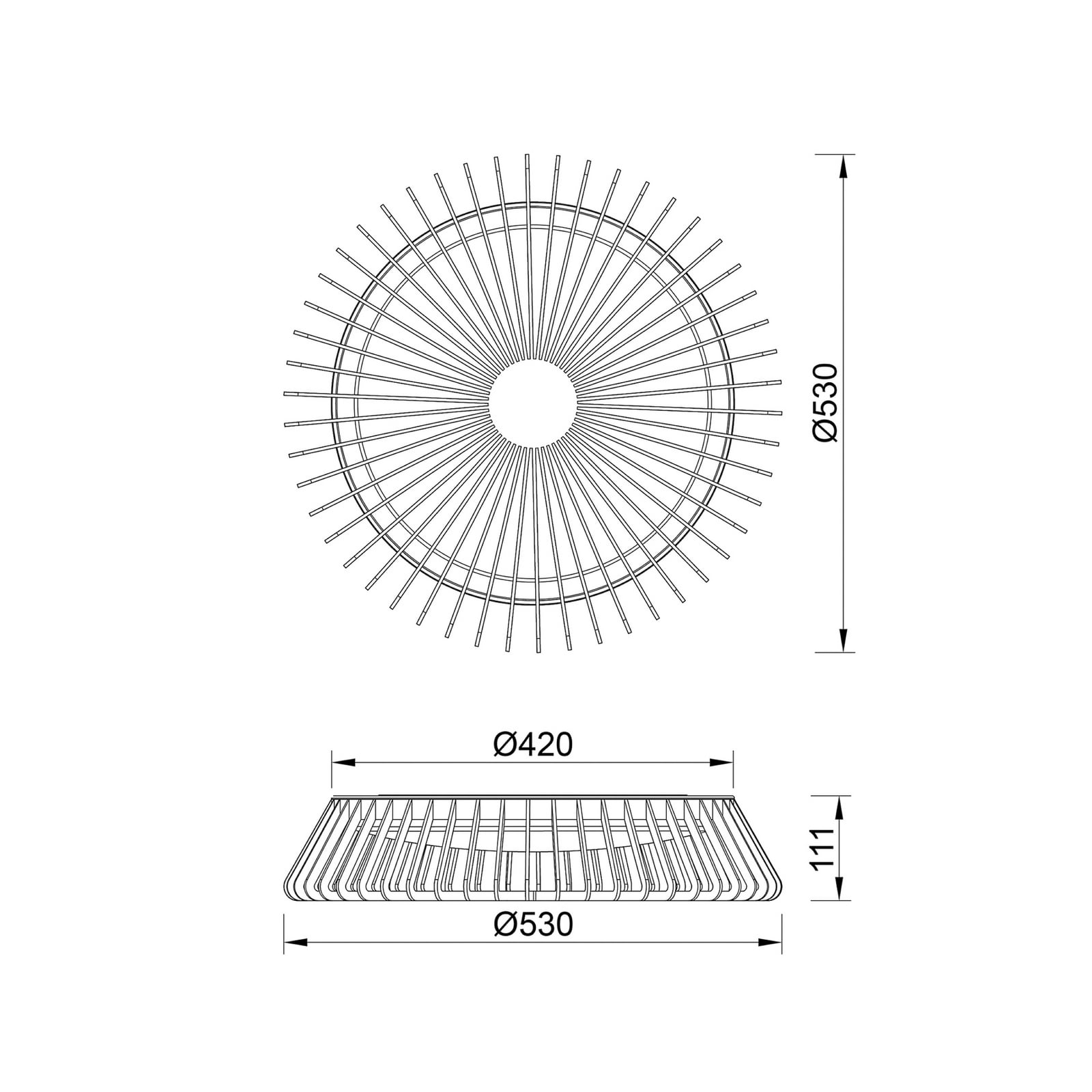 LED plafondventilator Himalaya Mini hout DC stil - Mantra