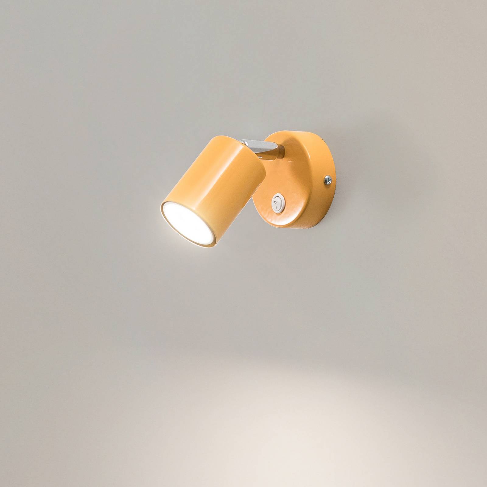 Wandstrahler Fun, gelb, 14 cm hoch, verstellbar, GU10 günstig online kaufen