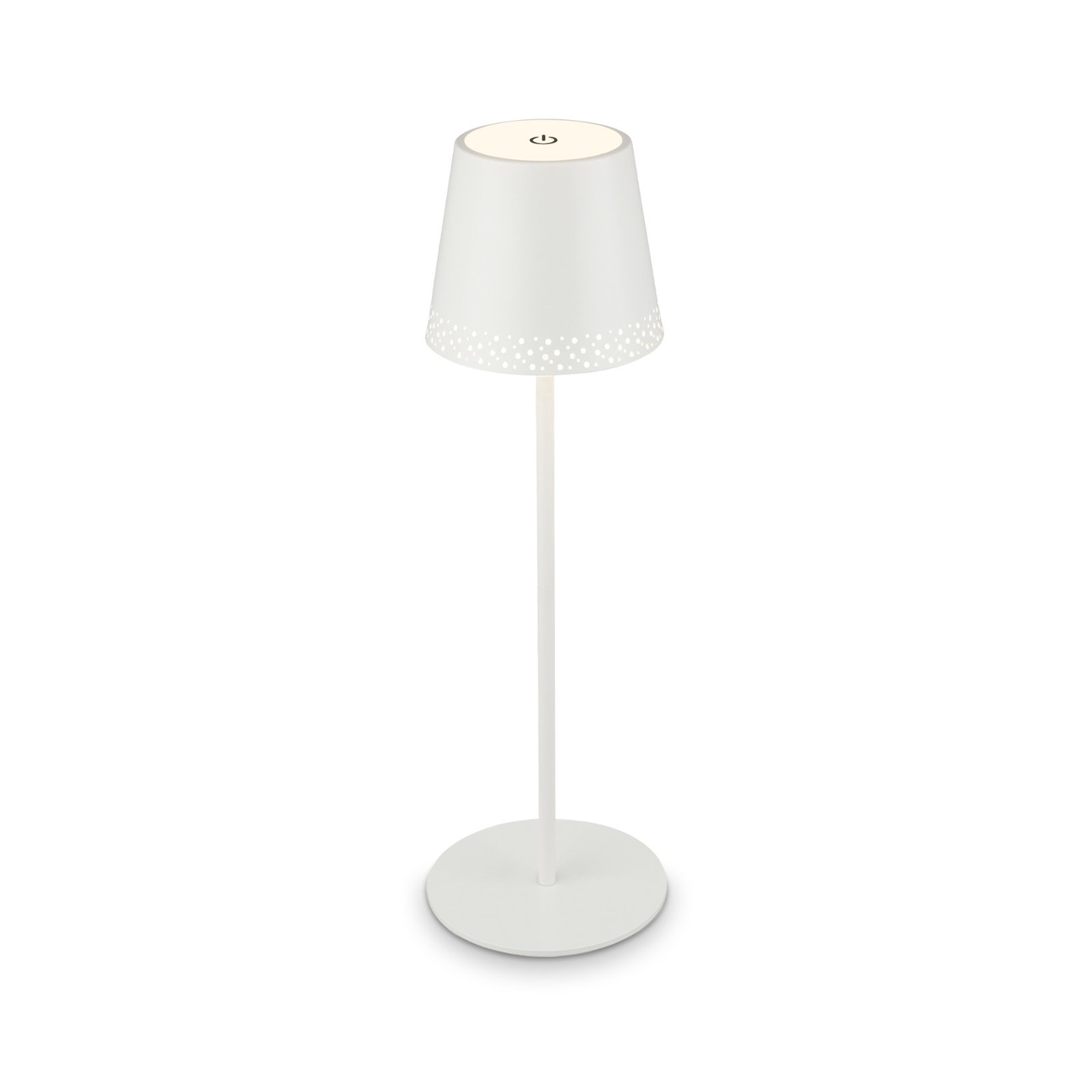 Lampada LED da tavolo Kiki con accu 3.000K, bianco