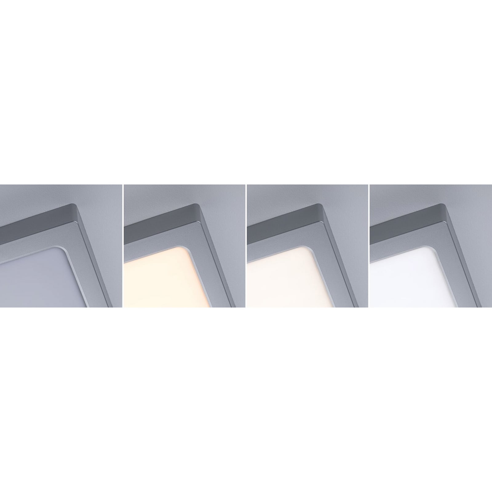 Paulmann LED-panel Abia 2, längd 17 cm, krom, CCT, plast