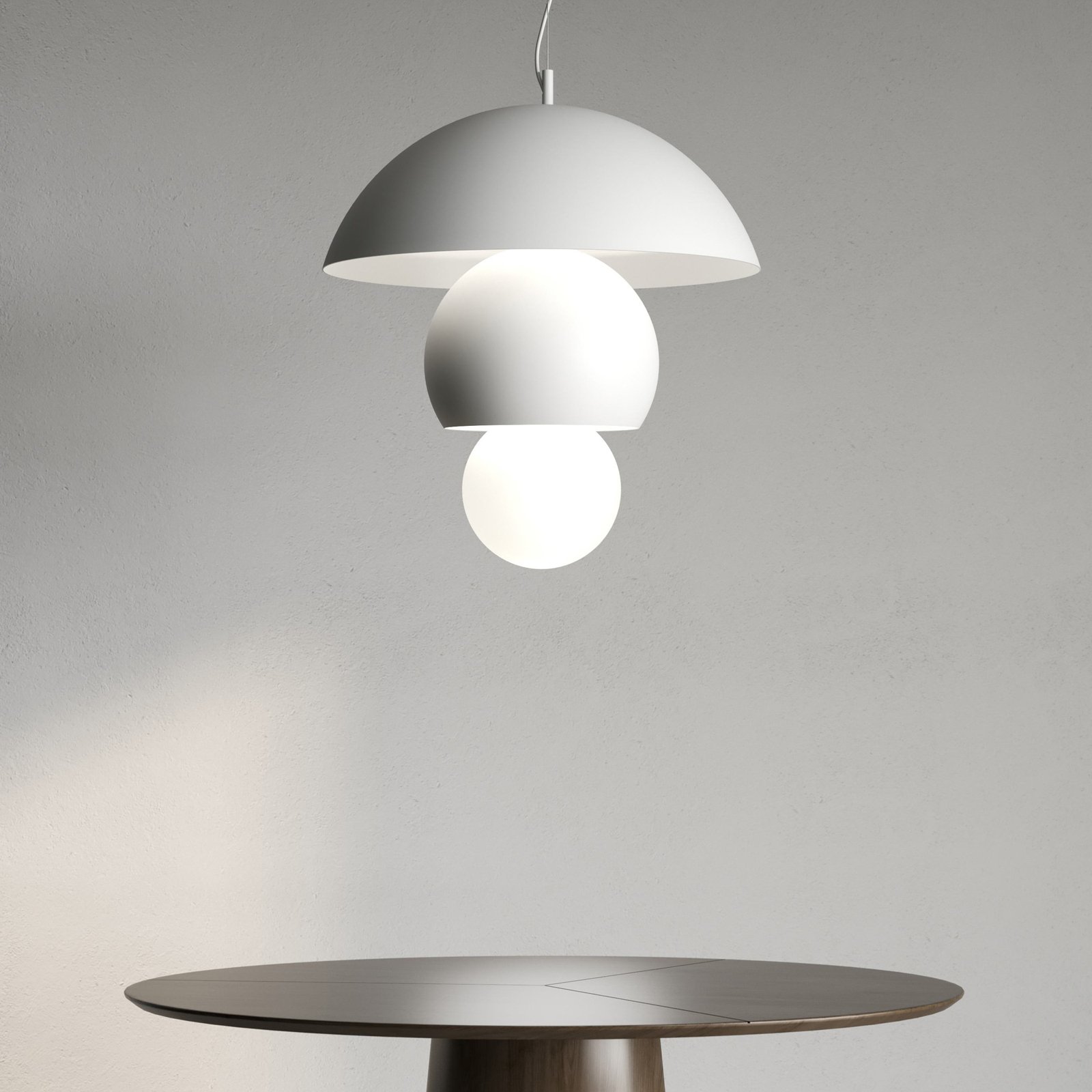 Karman pendant light Triluna, 57 x 62 cm, white, aluminium