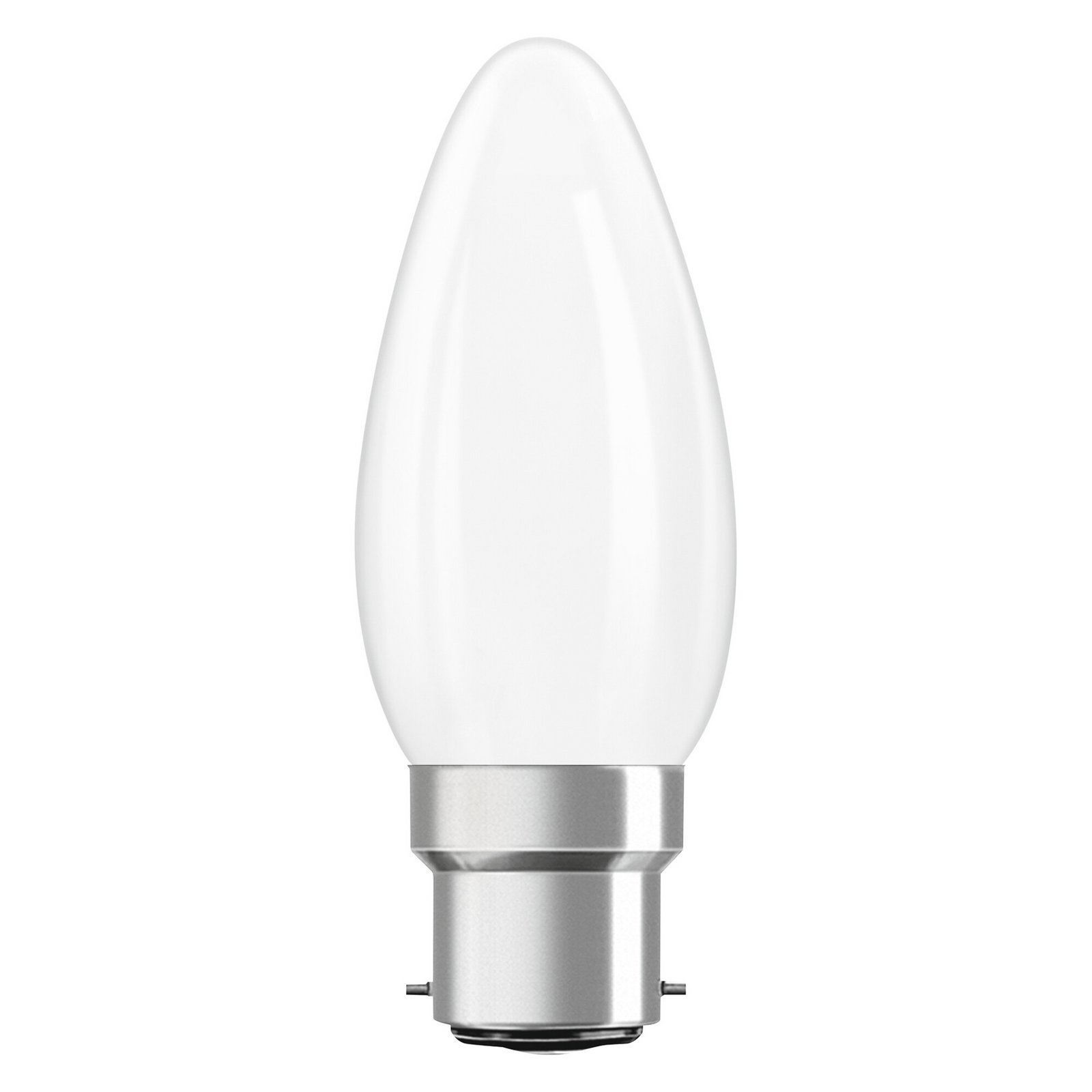 OSRAM LED-Leuchtmittel Kerze, B22d, 1,8 W, matt, 2.700 K