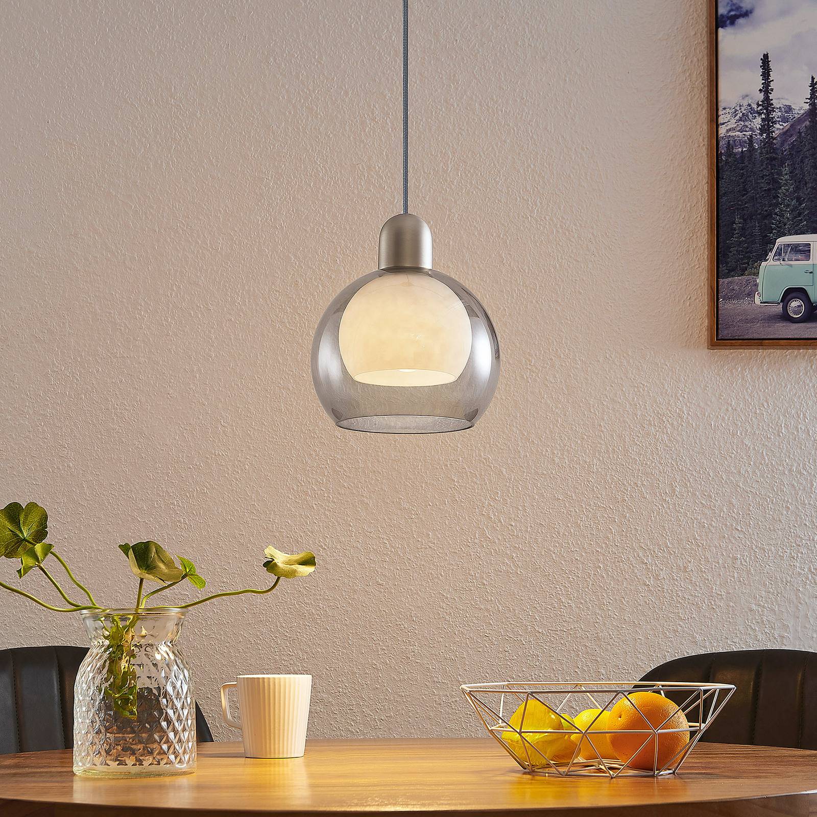 Lucande Kaiya suspension verre à une lampe