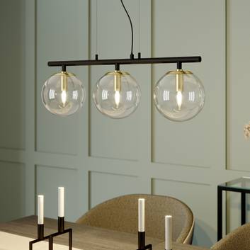 Lucande Sotiana hanging lamp, glass balls 3-bulb