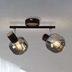 Plafondlamp 1350122 met rookglas, 2-lamps