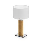 HerzBlut table lamp Karl K, round, wood, white, 44 cm, E27