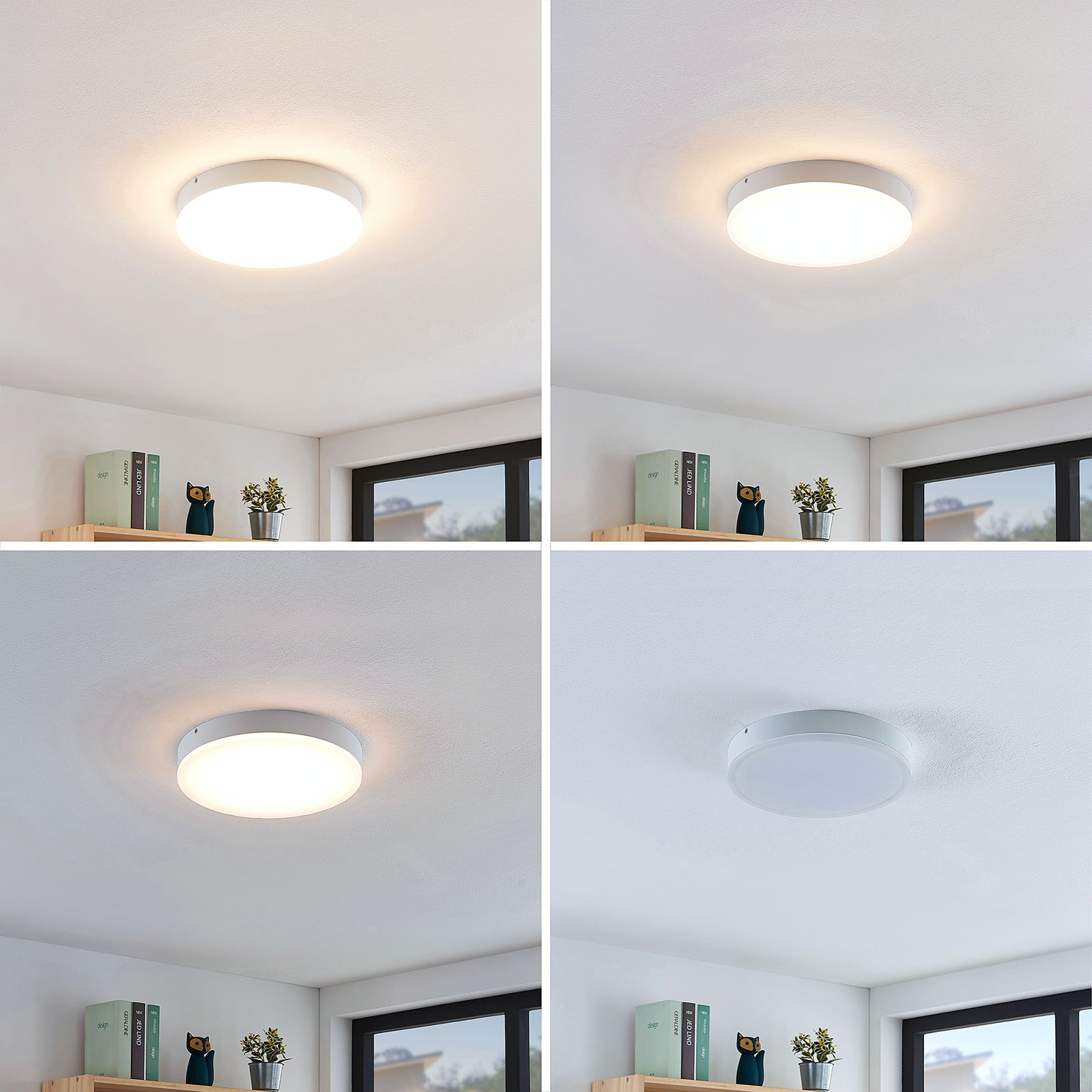 Lindby Leonta LED ceiling lamp, white, Ø 25 cm