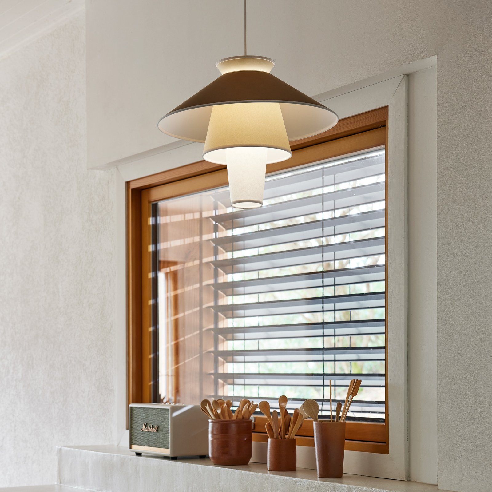 Ruche Hängeleuchte, Ø 40 cm, ocker - MARKET SET