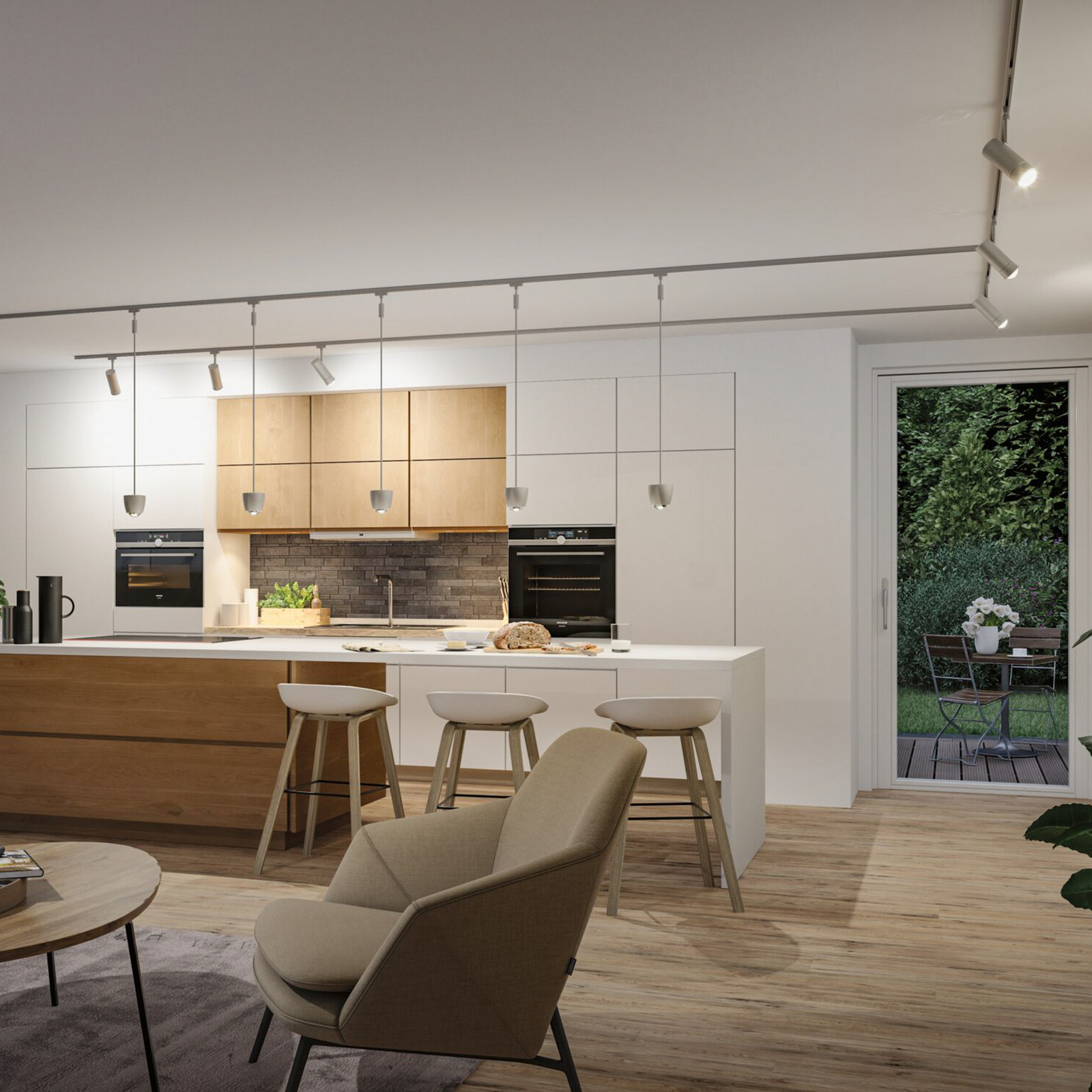 Paulmann URail Smart LED - Luminária suspensa em trilho Tyros, cromada CCT RGB