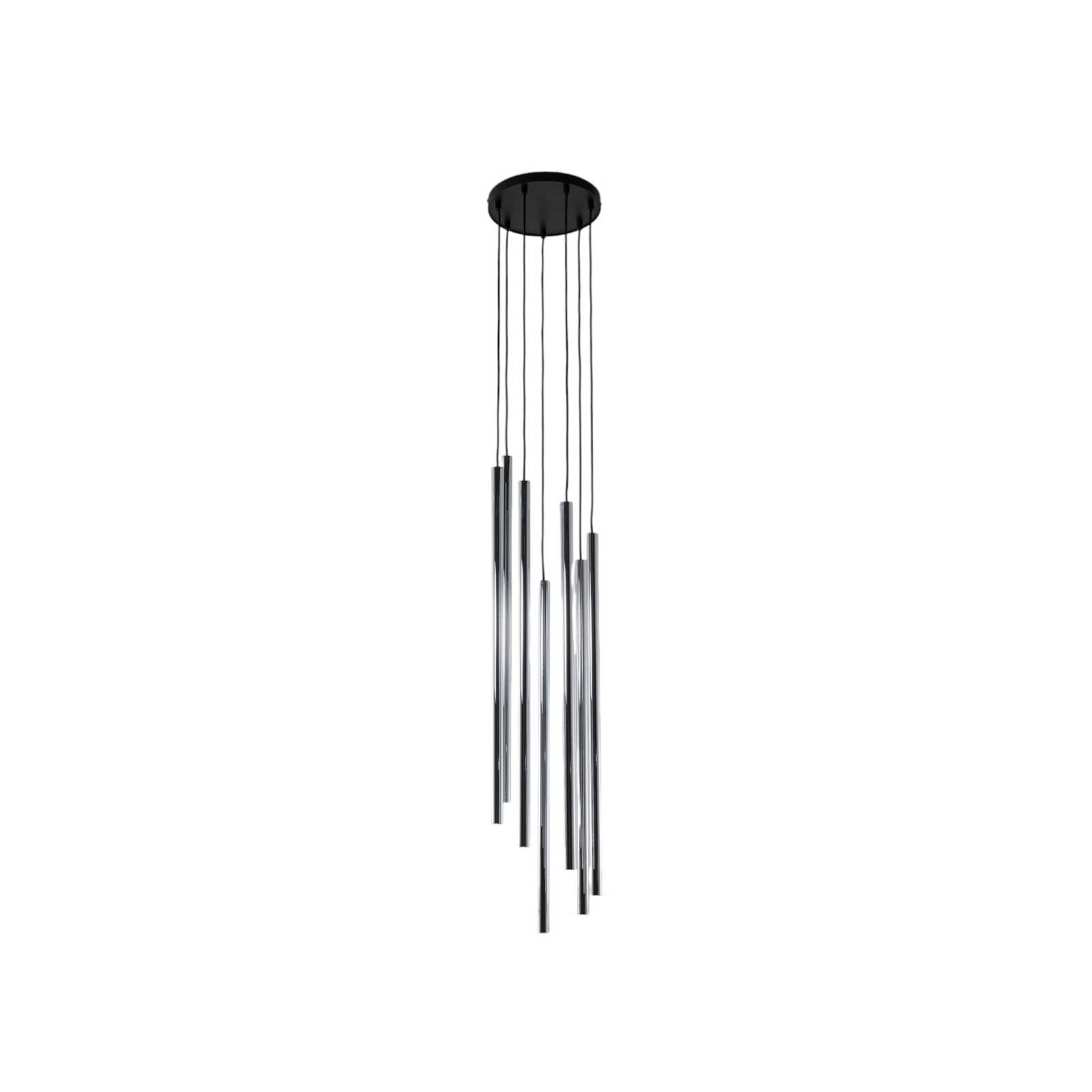 Hängeleuchte Sopel Lux, 7-flammig, rund, schwarz/silber, G9