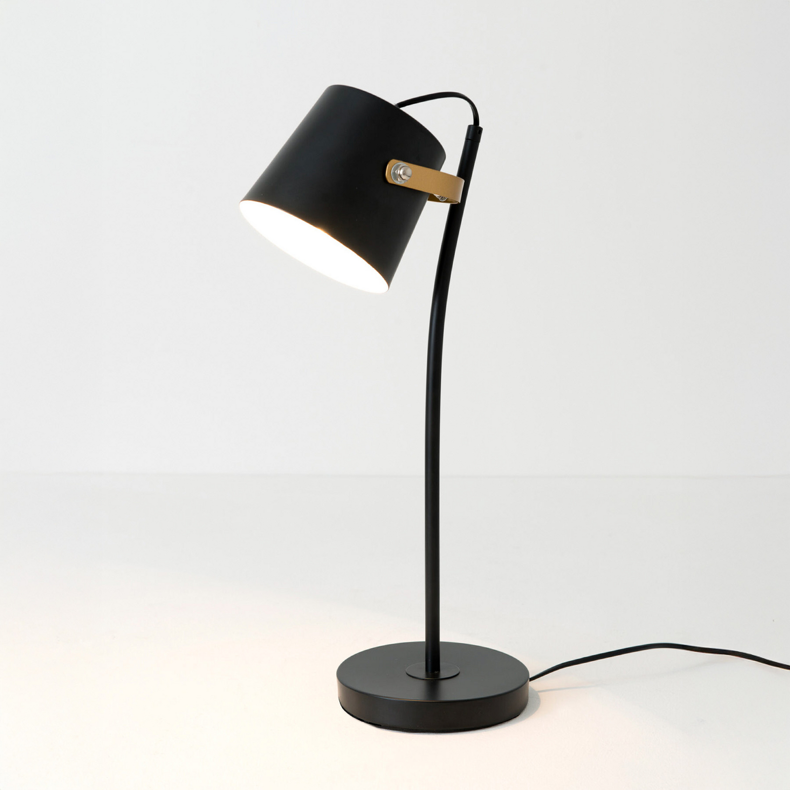 Bordlampe ESPERTO, svart, høyde 53 cm, metall, E27