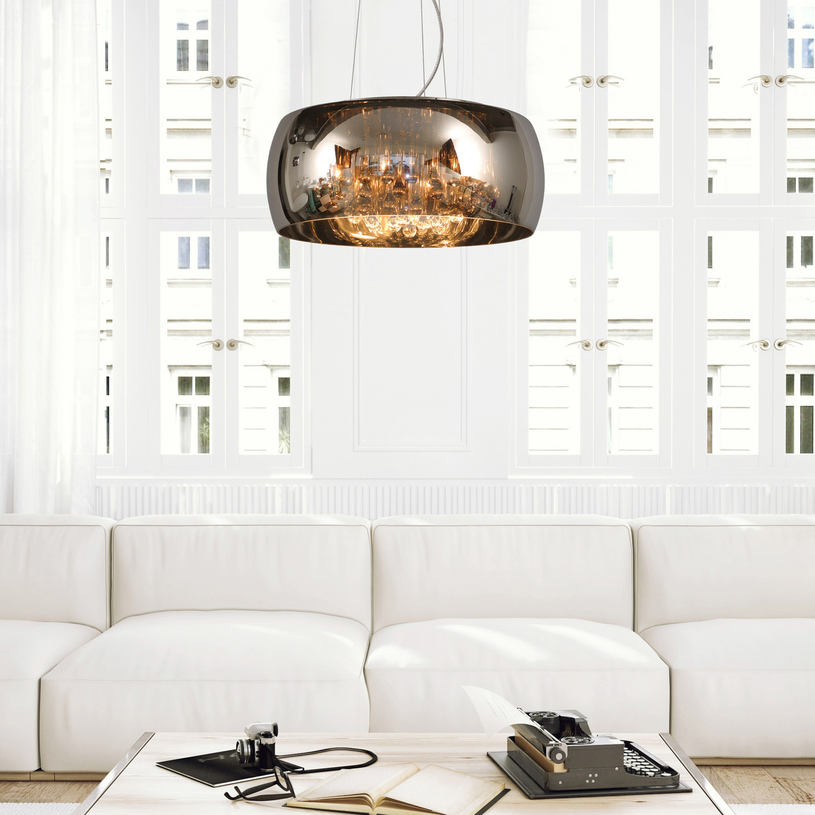 Lampada a sospensione Pearl in vetro, Ø 50 cm