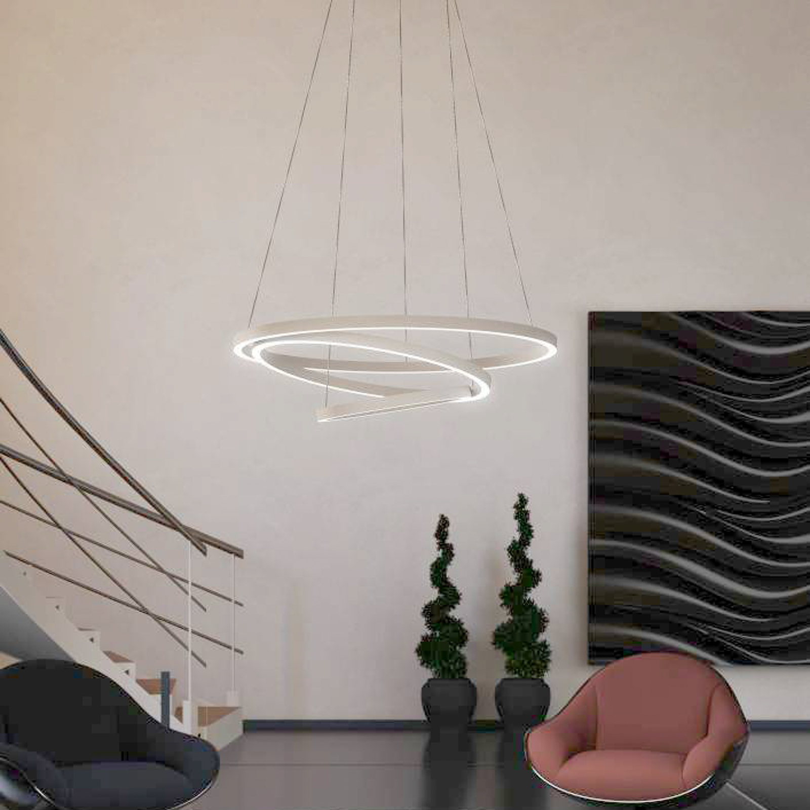 EGLO connect Lobinero-Z LED závěsná lampa, bílá