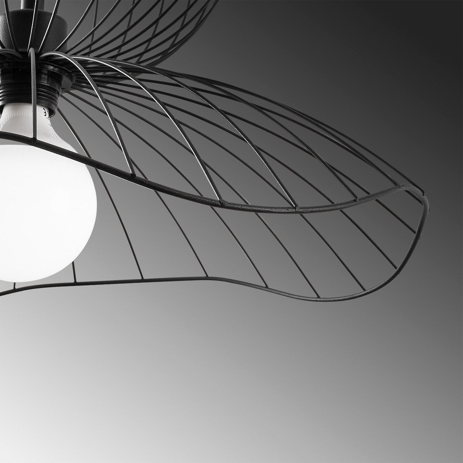 Farac 6390 hanglamp, zwart, metaal, Ø 50 cm