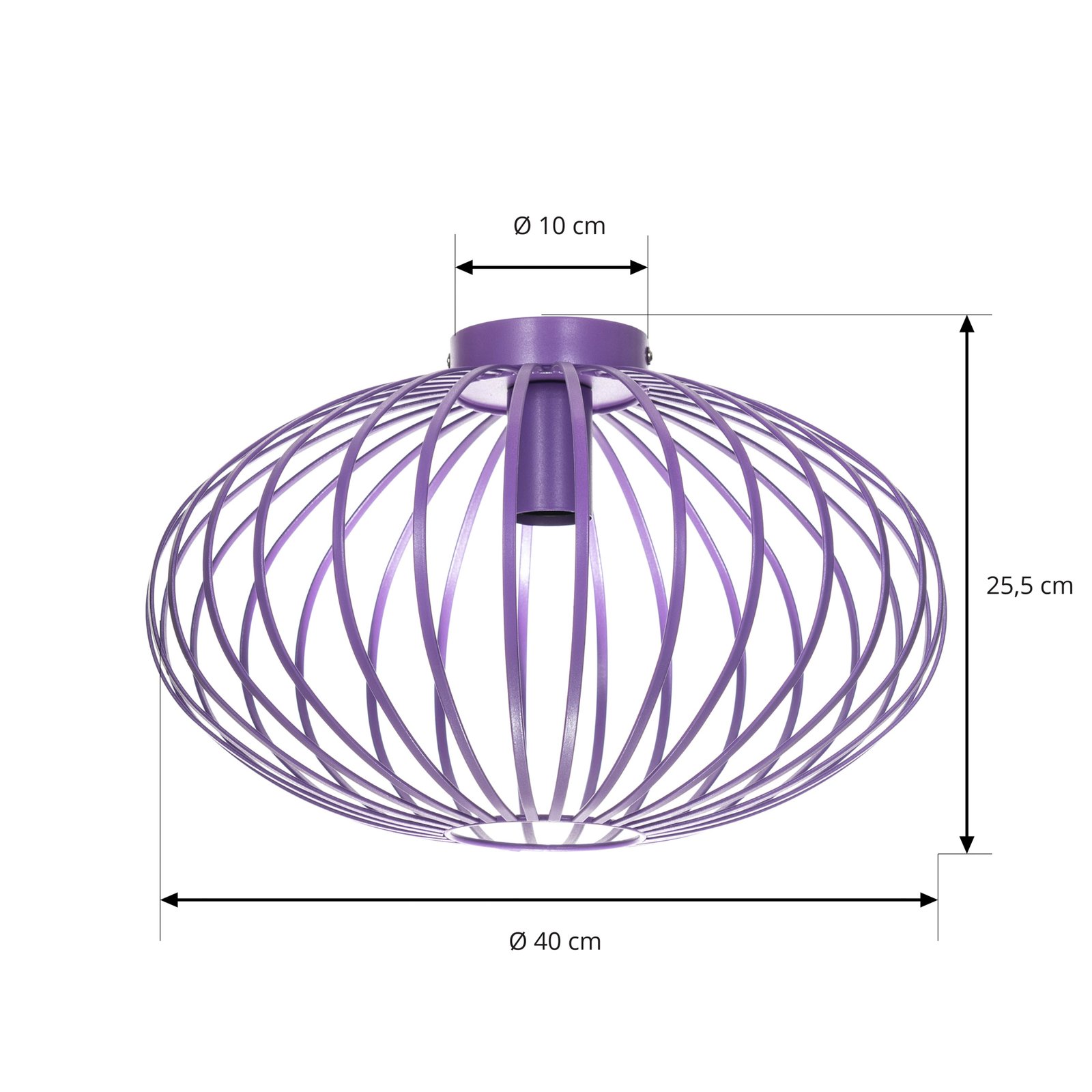 Lindby Maivi ceiling light cage purple 40 cm