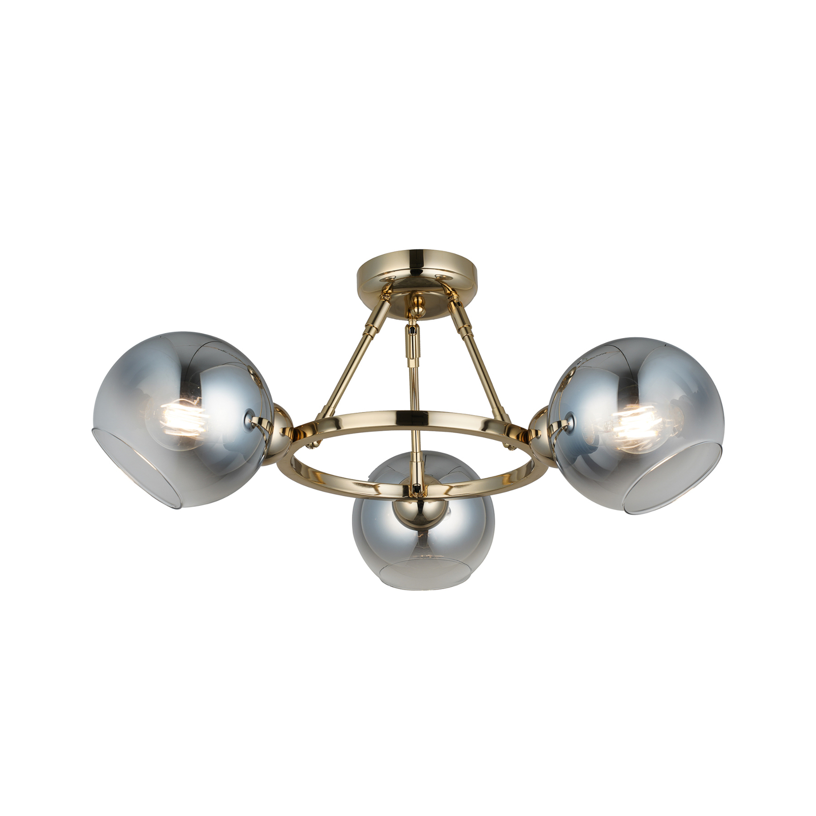 Plafondlamp Ranko, goud/chroom, 3-lamps