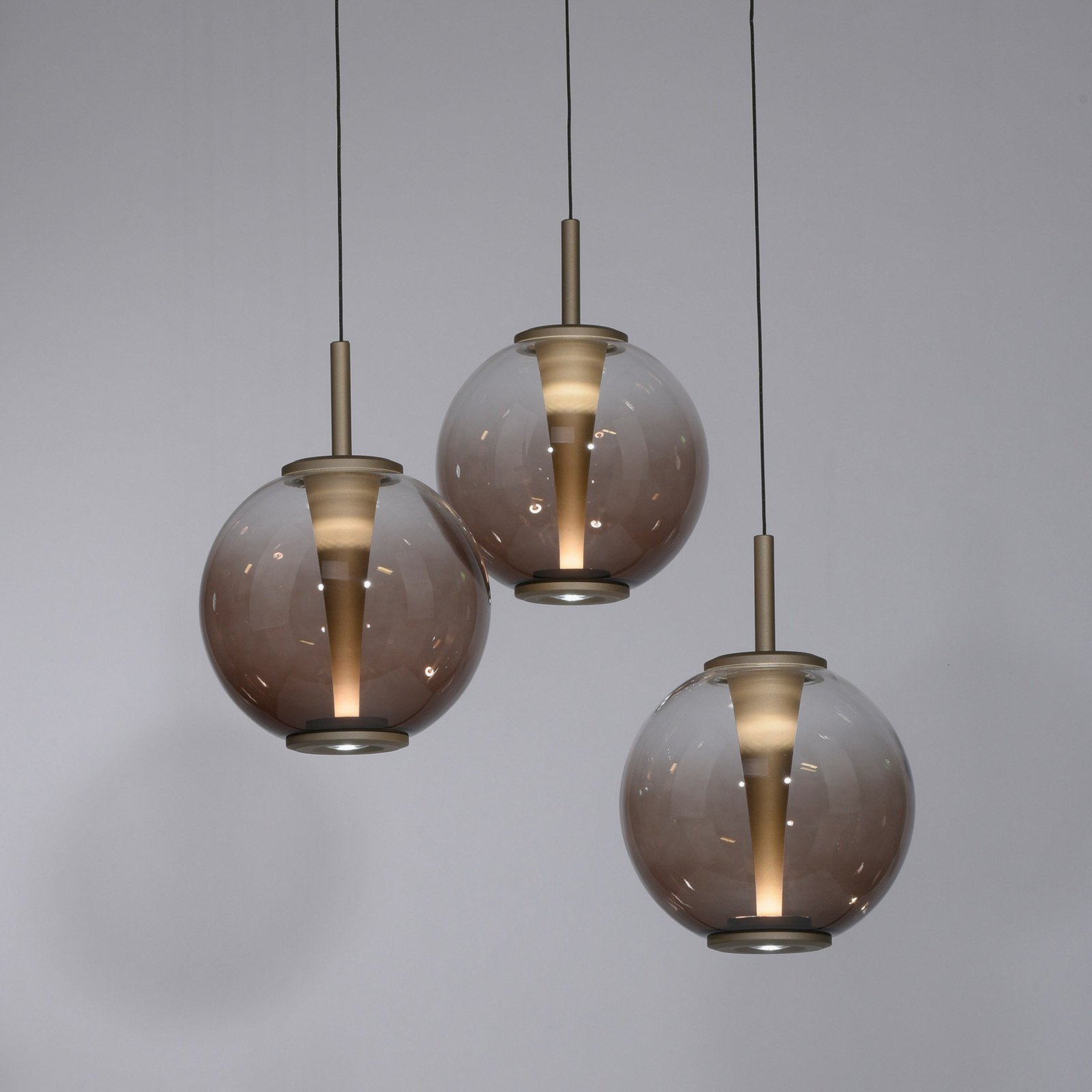 Lampă suspendată LED PURE E-Infinity bronz/chihlimbar Ø 50 cm CCT - Camera de zi / sufragerie - bronz chihlimbar - Sticlă