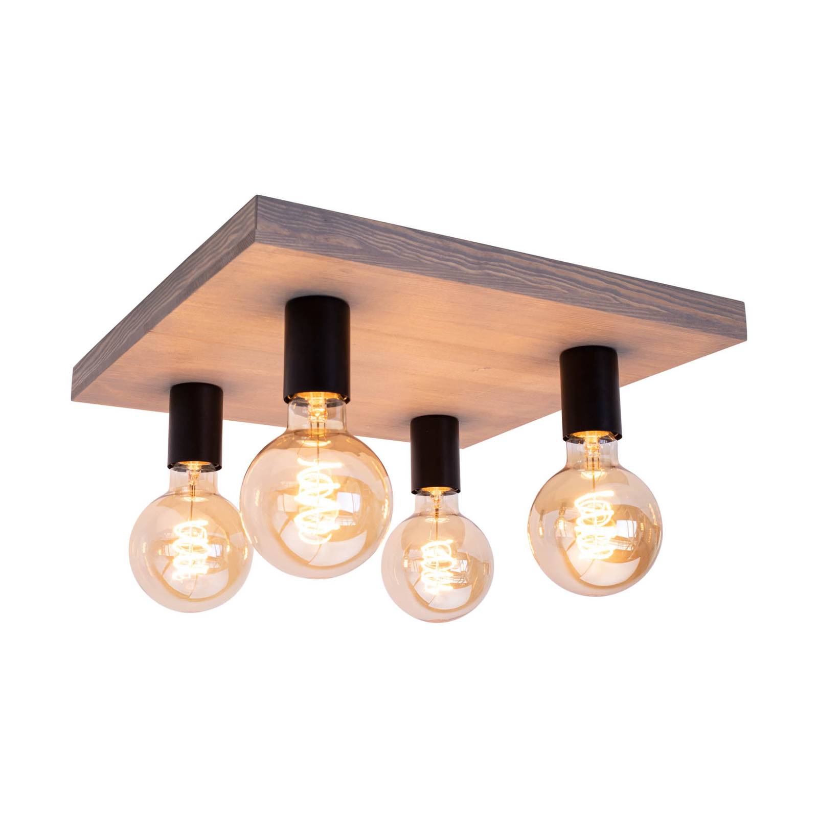 Envostar Lobo Deckenlampe 4fl. Kiefer grau