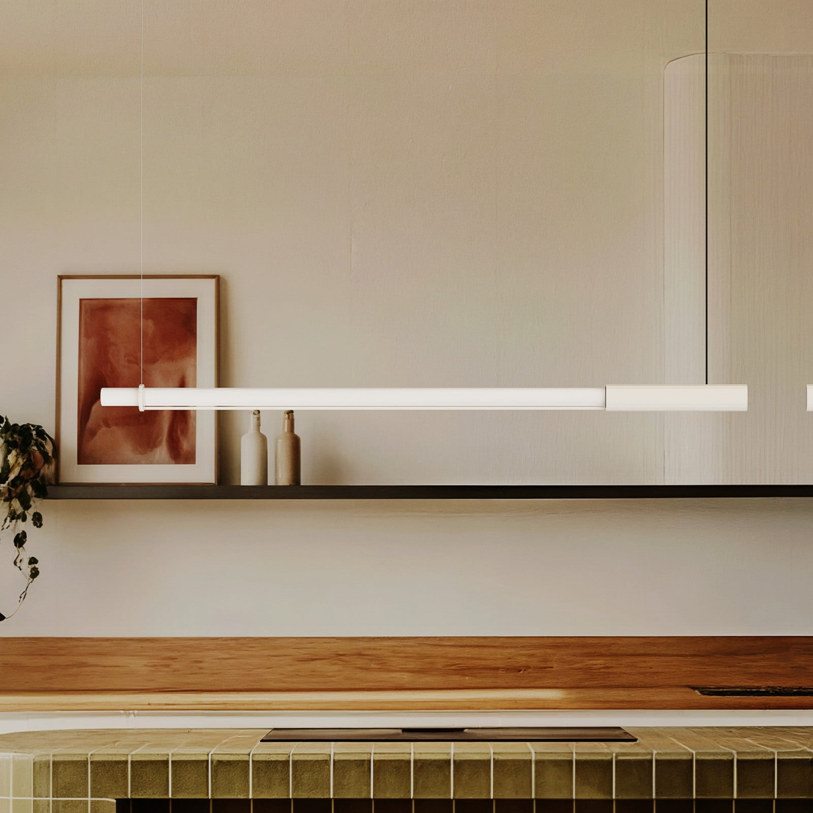 In Fine LED-hengelampe, hvit, lengde 160 cm &ndash; DCW - Design - Aluminium