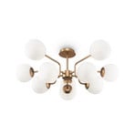 Maytoni Erich ceiling lamp, brass rosé, glass/metal, 10-bulb