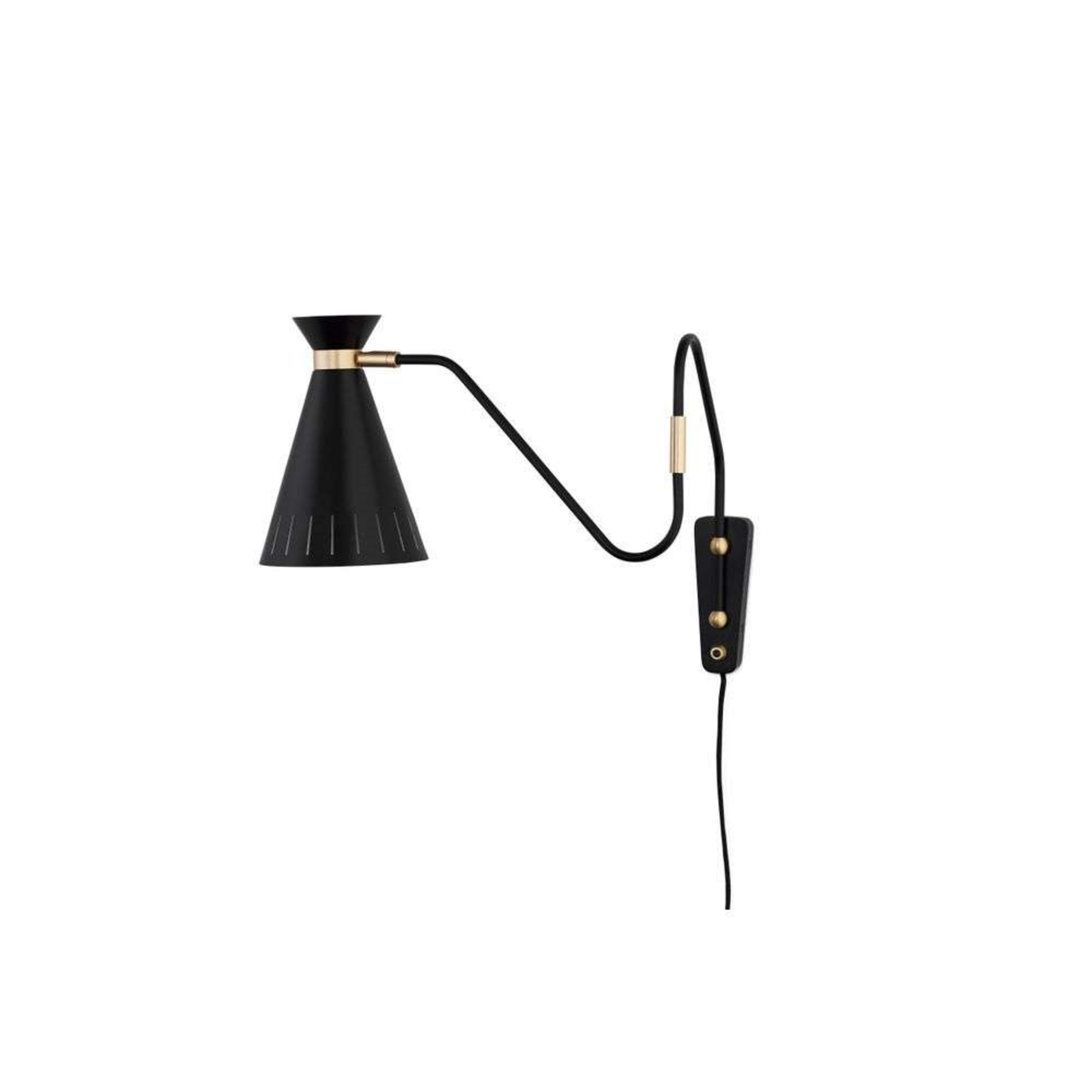 Applique murale Cone, noire, portée 63 cm - Warm Nordic