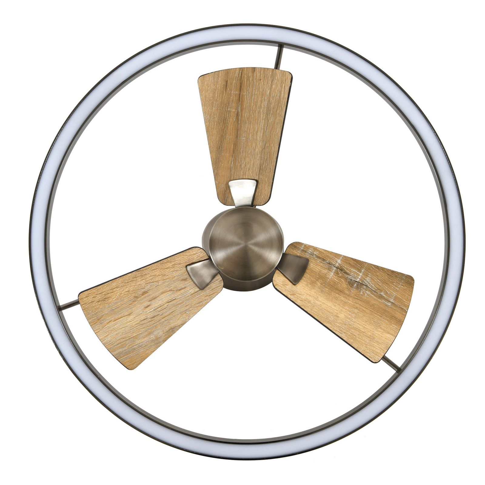 Ventilatore da soffitto LED Beacon Cessna, nichel/rovere, CC, silenzioso