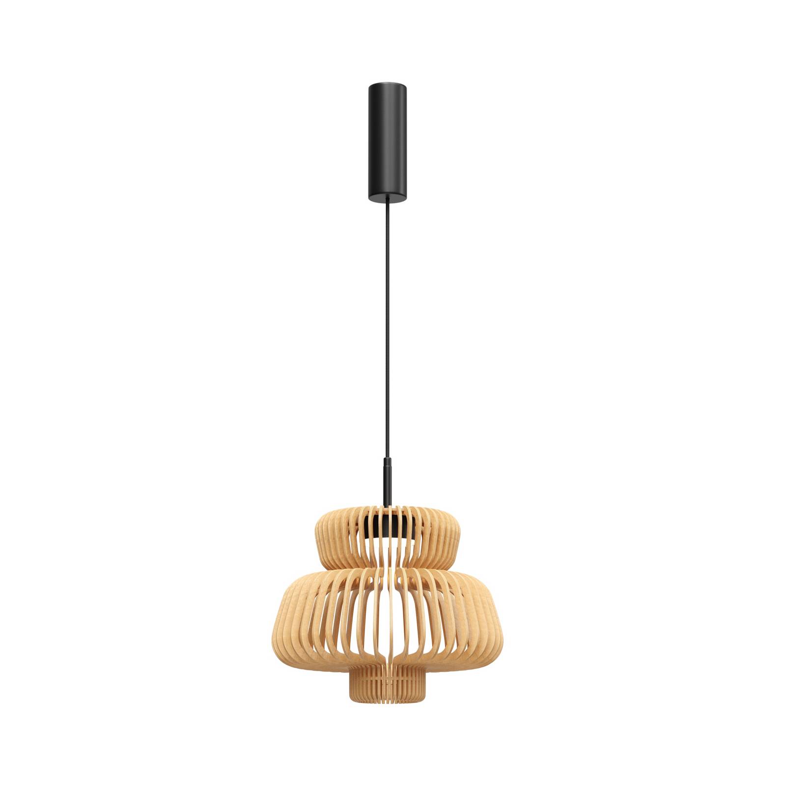 LED-Hängeleuchte Namiki, Ø 35 cm, Holz, CCT, 14 W