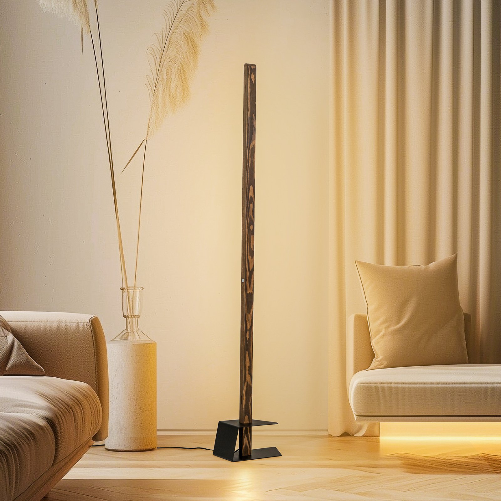 Envostar Lineo LED floor lamp dark pine