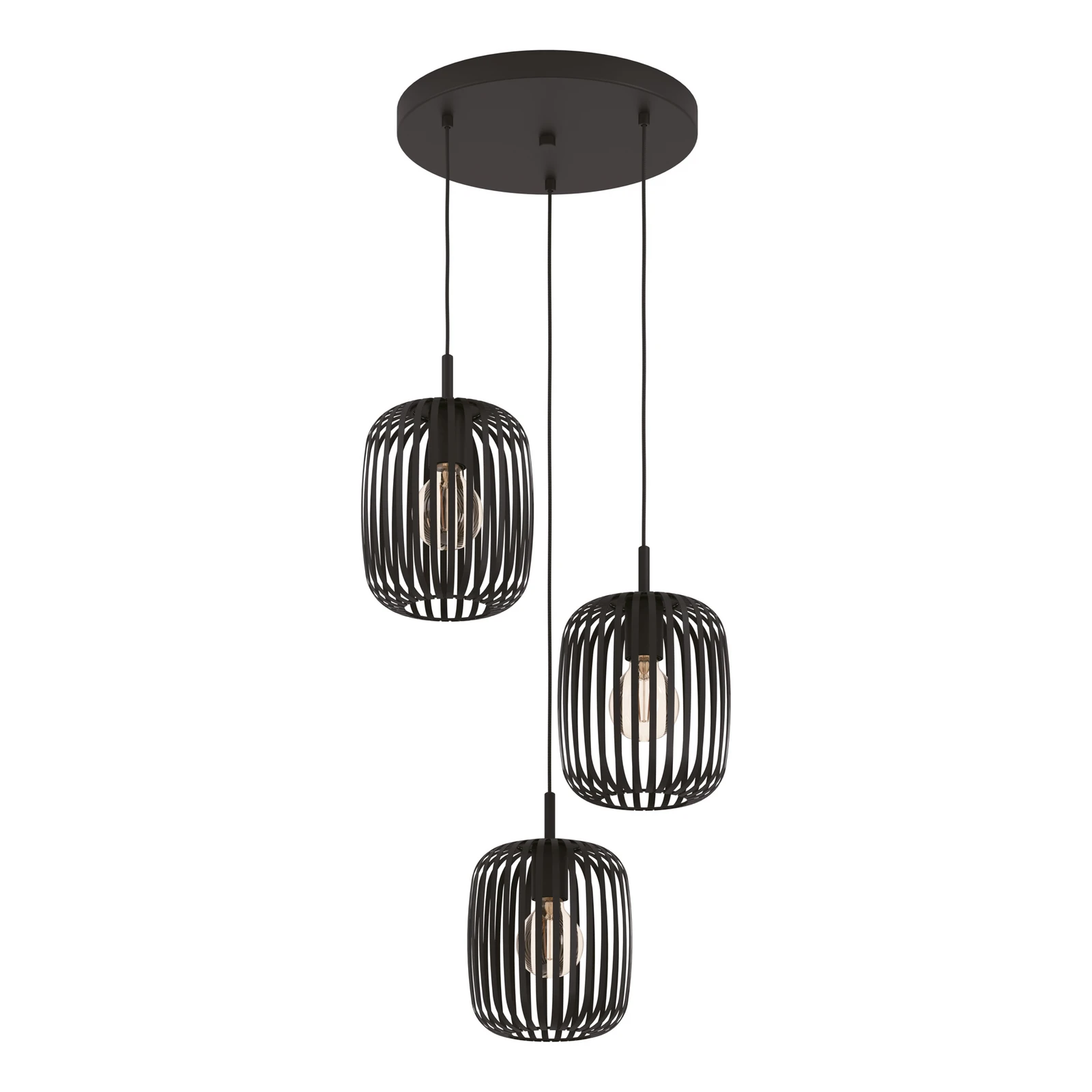 Romazzina piekaramais gaismeklis, Ø 46 cm, melns, 3 gaismas, tērauds
