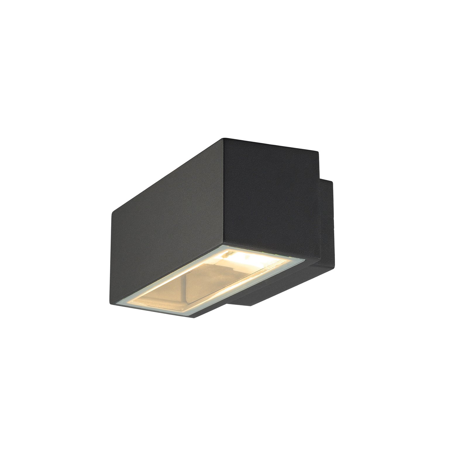 SLV sienas lampa Box, antracīts, alumīnijs, platums 22 cm, uz augšu/uz leju